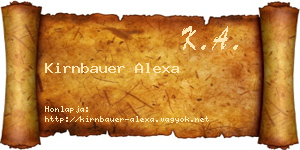 Kirnbauer Alexa névjegykártya